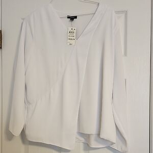 NEW White Wrap Blouse